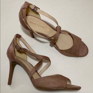 Marc Fisher Brown Strappy Heels